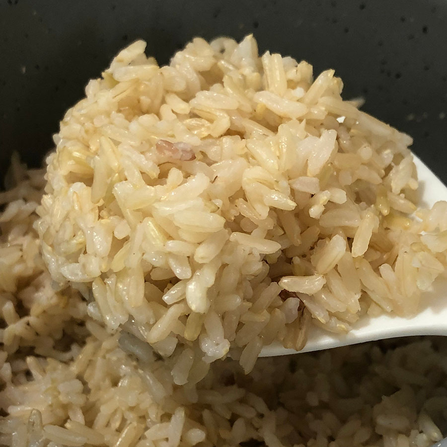 cơm nấu gạo xát dối