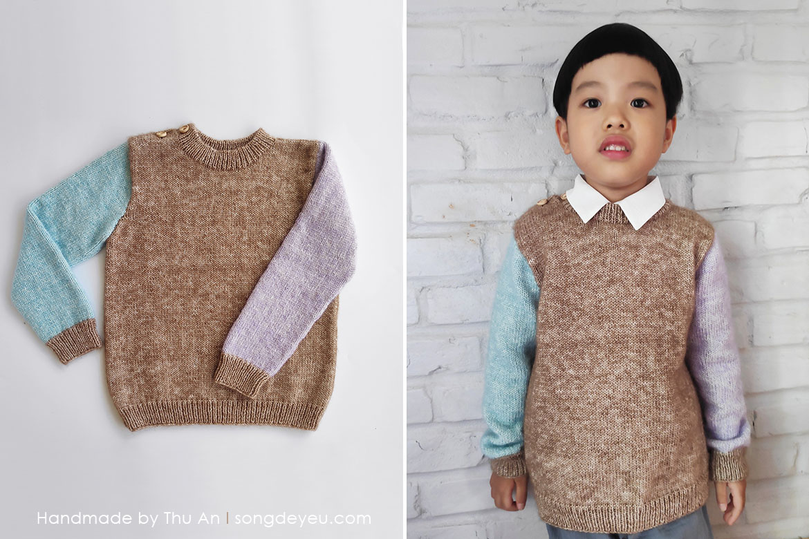 đan áo dài tay cho con trai