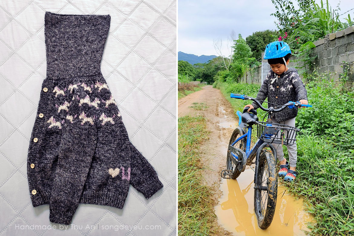 đan áo dài tay có mũ